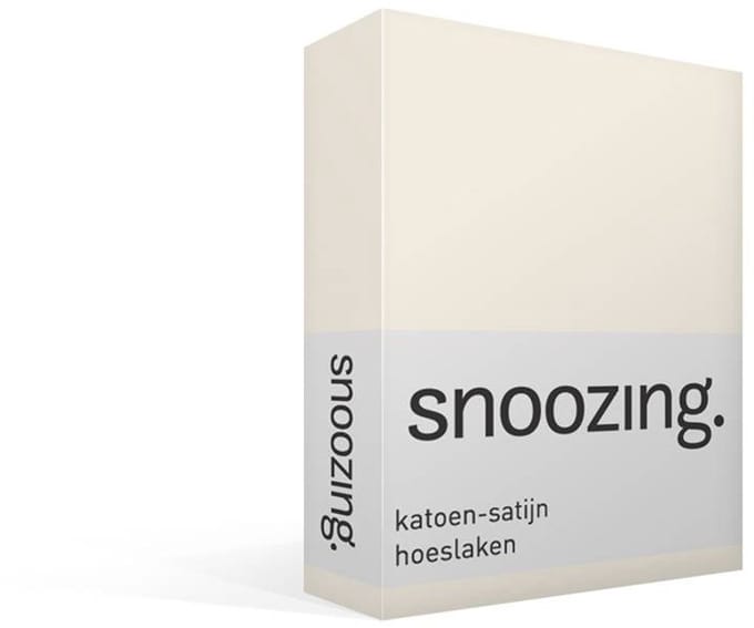 Snoozing - Katoen-satijn - Hoeslaken - Eenpersoons - 80x200 cm - Ivoor