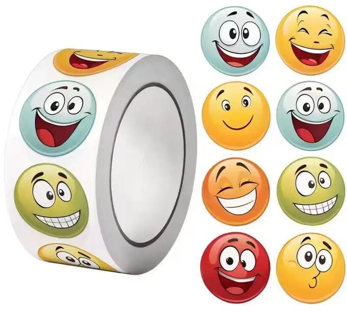 500 Smiley Stickers - Stickerrol - Kinderen - Emoji