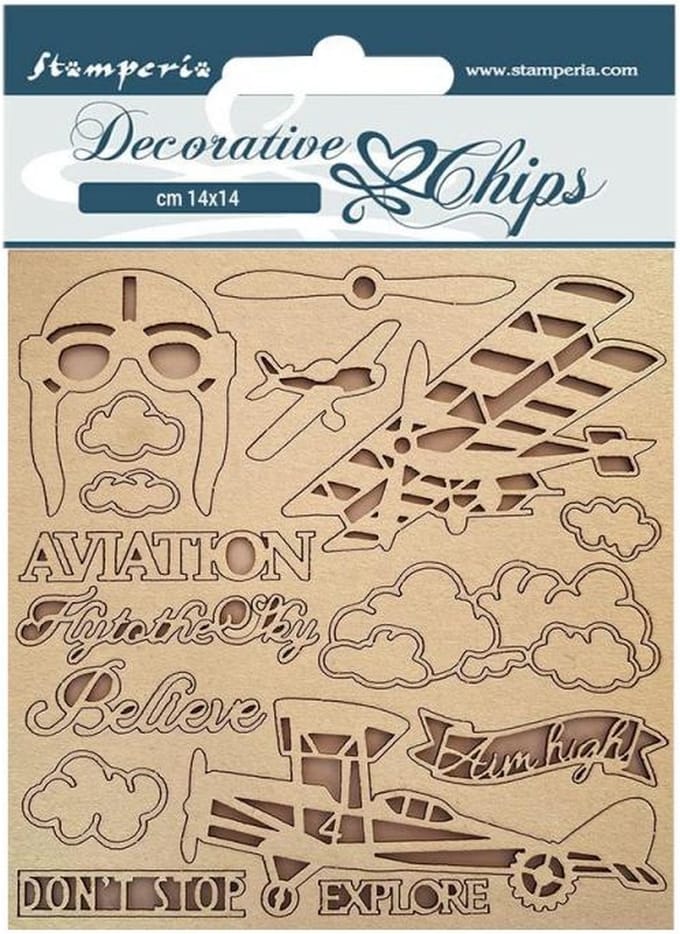 Stamperia - Decorative Chips - Sir Vagabond Aviator - Aviaton (SCB130)