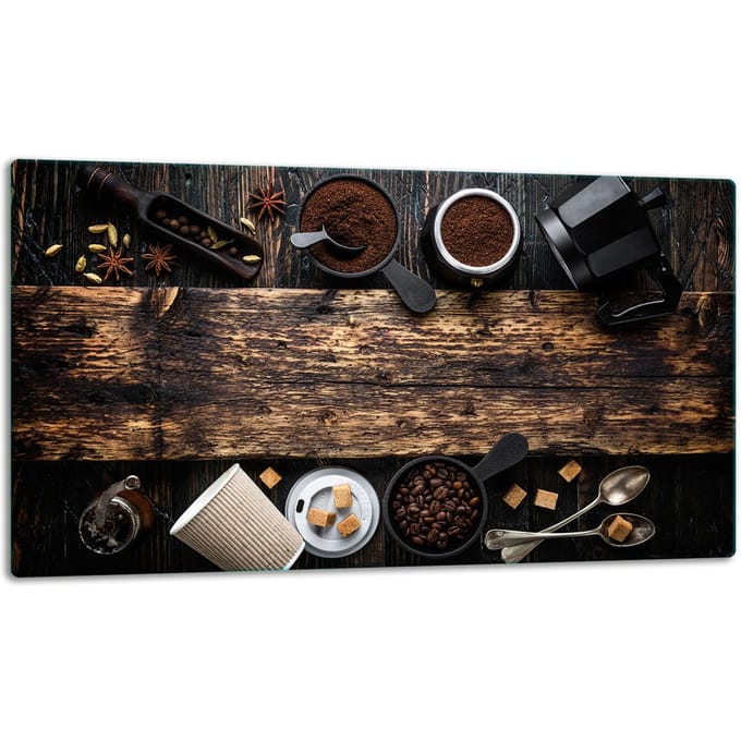TMK ArtDeko - Snijplank - Glas - 52x30cm - Motief: Koffie