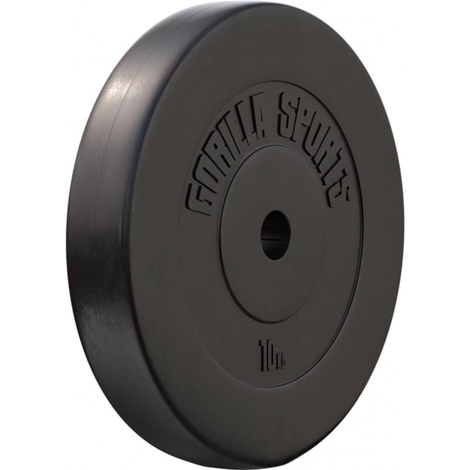 Gorilla Sports Halterschijf - Gewichtsschijf - Kunststof - 30 mm - 10 kg