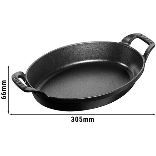 STAUB SPECIALITIES - Braadpan - ovaal - 240mm - Gietijzer - Zwart