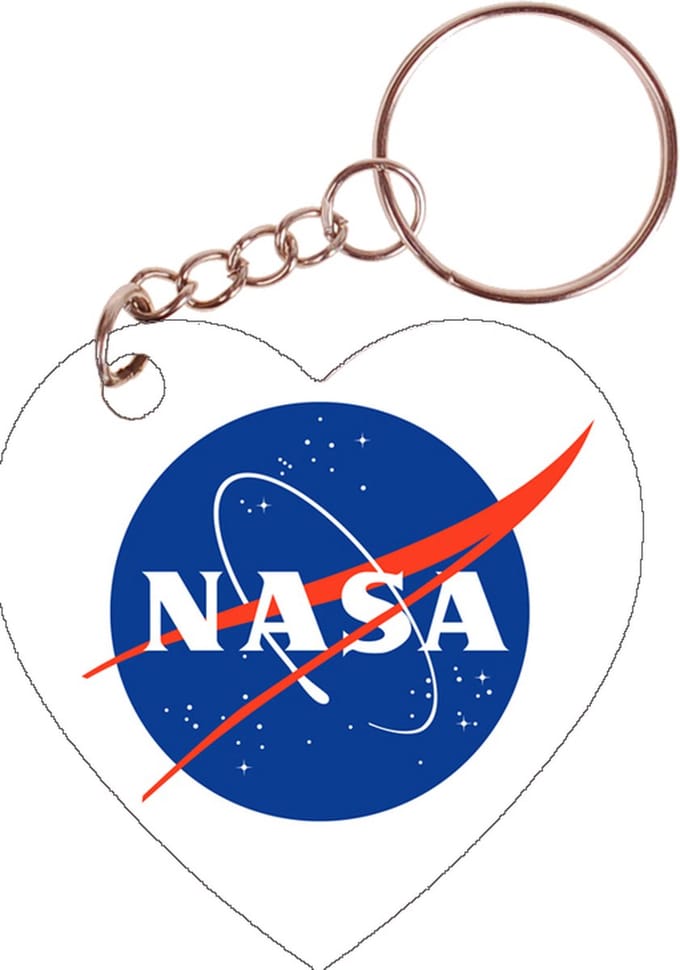 Sleutelhanger hartje 5x5cm - Logo NASA
