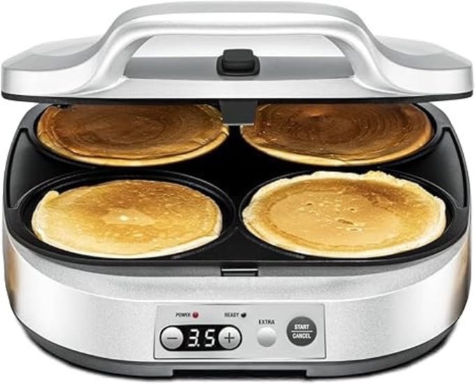 TIM® Pannenkoekenmaker-Pancakemaker-Pannenkoek-Zilver-32cmx37cmx13cm