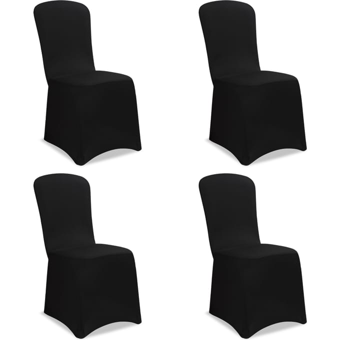 Stoelhoes Set van 4 - Stretch Kreukvrij - Zwart