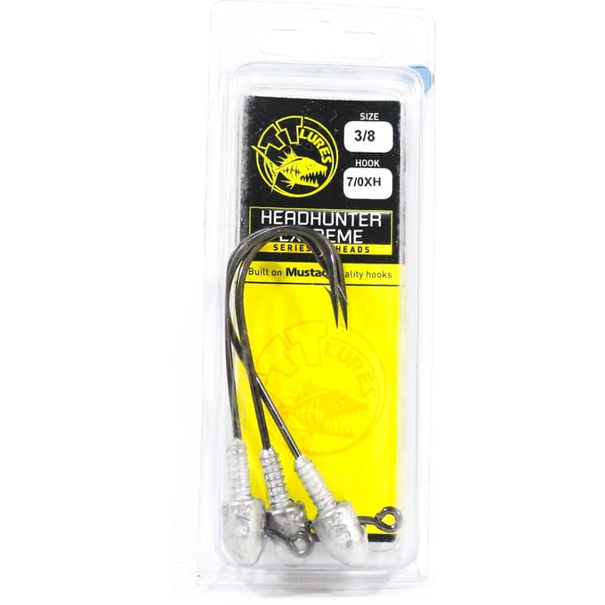 Tackle Tactics TT Head Hunter Extreme Jig Head 3/8 oz 7/0 XH 3/pak (1869) yellow