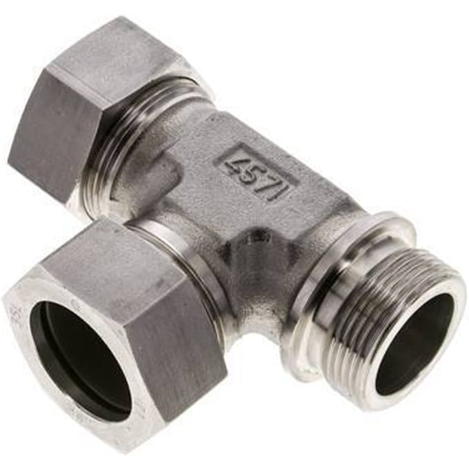 35L & G1-1/4'' RVS L-vorm Snijringkoppeling Buitendraad 160bar ISO 8434-1