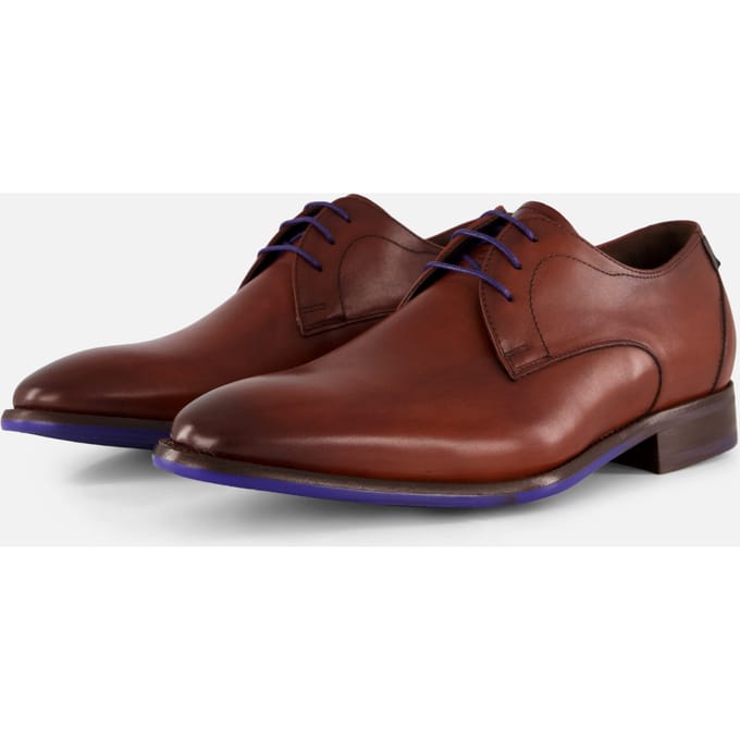 Floris van Bommel Floris van Bommel Netter veterschoenen cognac