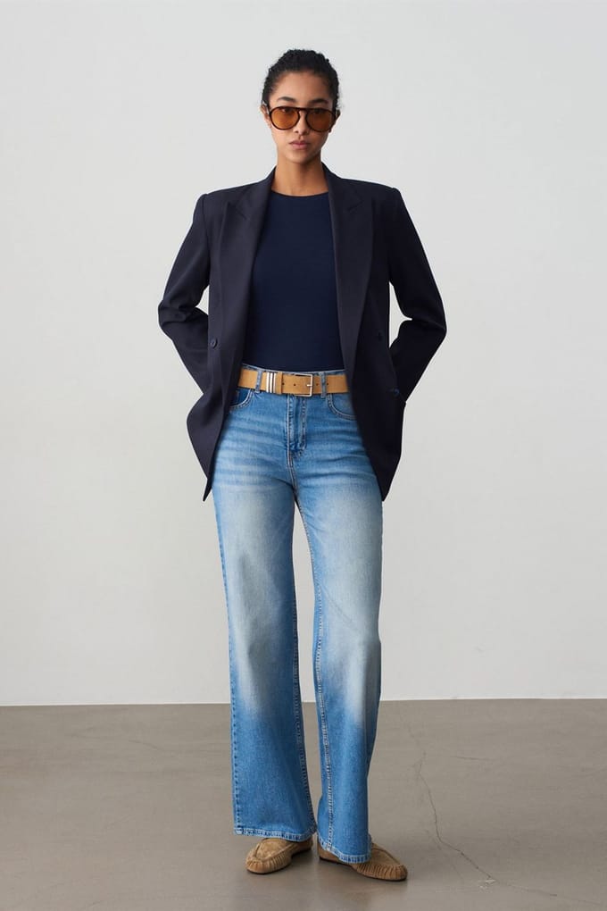 Hoge Taille Wijde Leggen Jeans