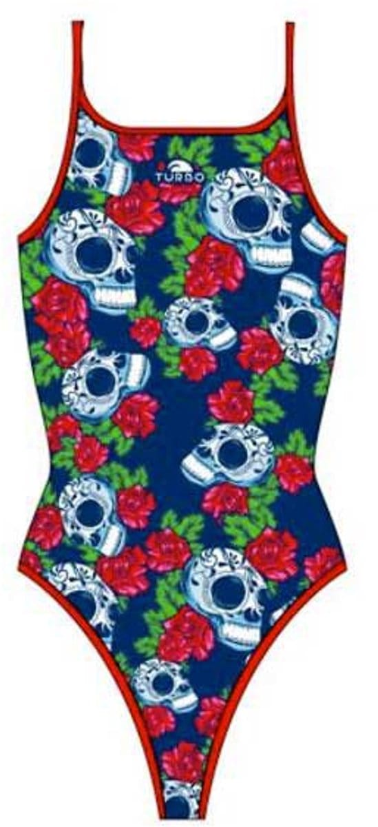 Turbo Roses&skulls Zwemkleding Blauw 2XL Vrouw