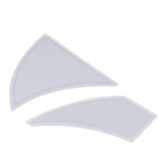 2 PCS Règle de Couture Acrylique Modèle Roue Étoilée Torsadée pour Designers Professionnels et Couturiers 12 white