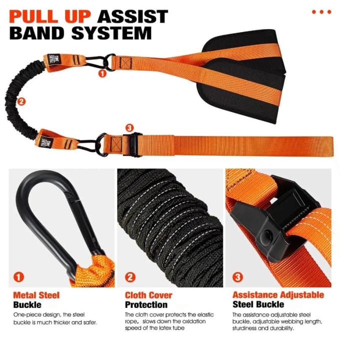 Heavy Duty Pull-up Hulpbanden voor Krachttraining Kniesteunbanden voor Pull-up Hulp Duurzame Weerstandsband orange