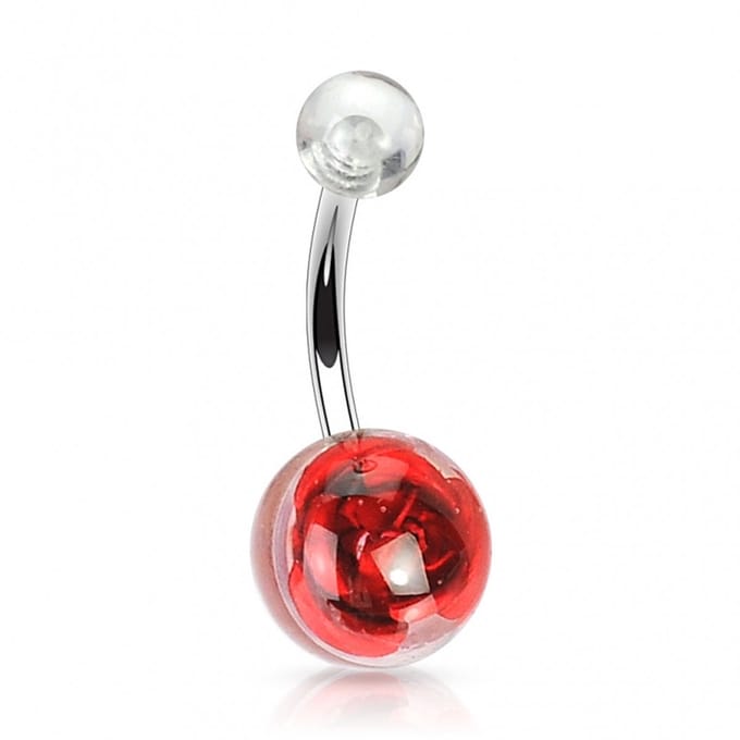 Piercing roos balletje - rood - LMPiercings