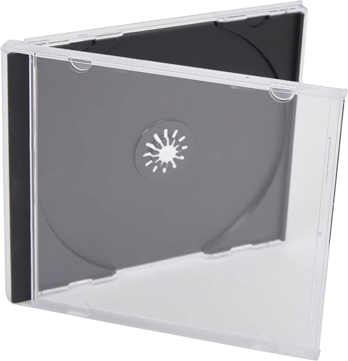 100 Stuks CD/DVD Jewel Cases 10,4 mm met Zwarte Inlegvel