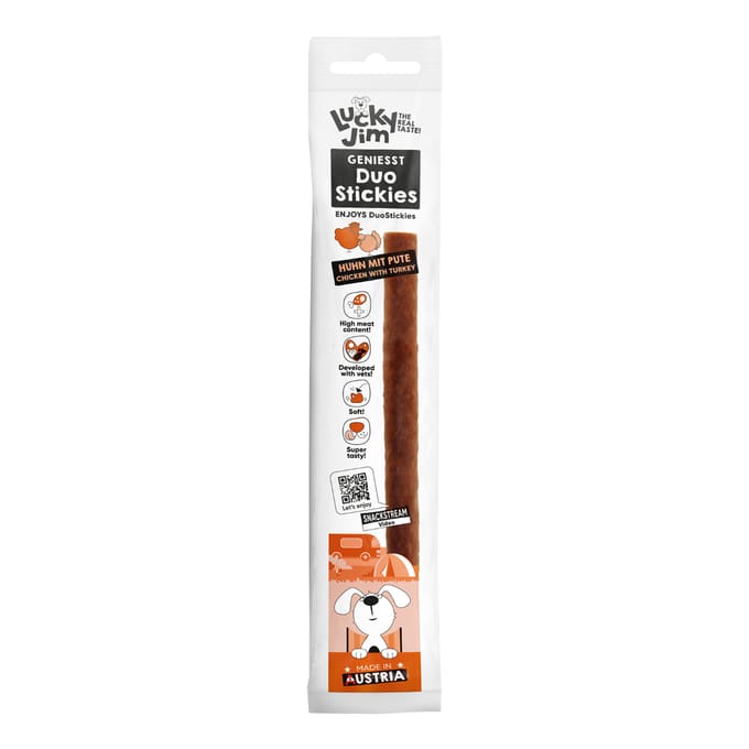 15g Lucky Jim DuoStickies kip met kalkoen hondensnacks