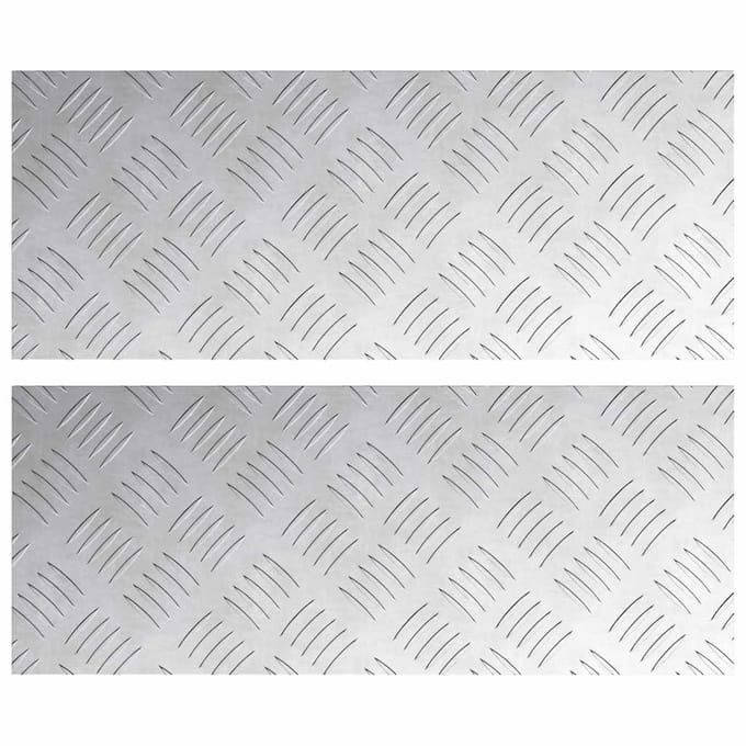 vidaXL - Trapmatten - 2 - st - 50 - x - 20 - cm - Zilver - Aluminium - Rechthoekig