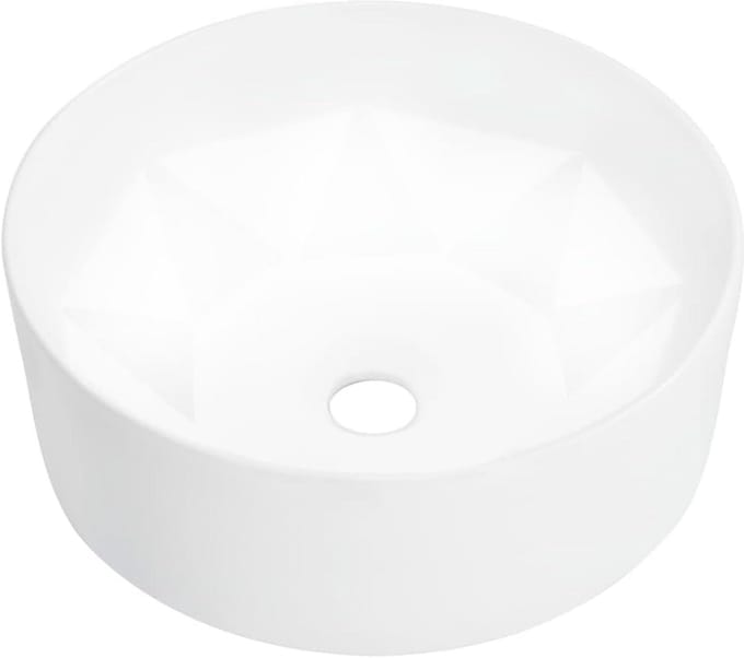 Ronde Keramische Wastafel met Diamantdesign voor Badkamer