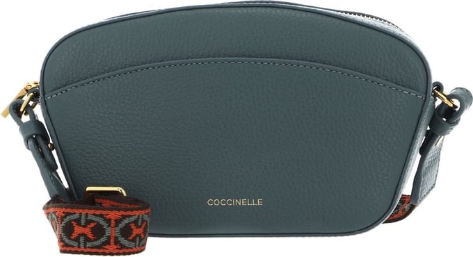 COCCINELLE Leren Schoudertas Enchanteuse Mini Bag Grained Leather Kale Green Groen