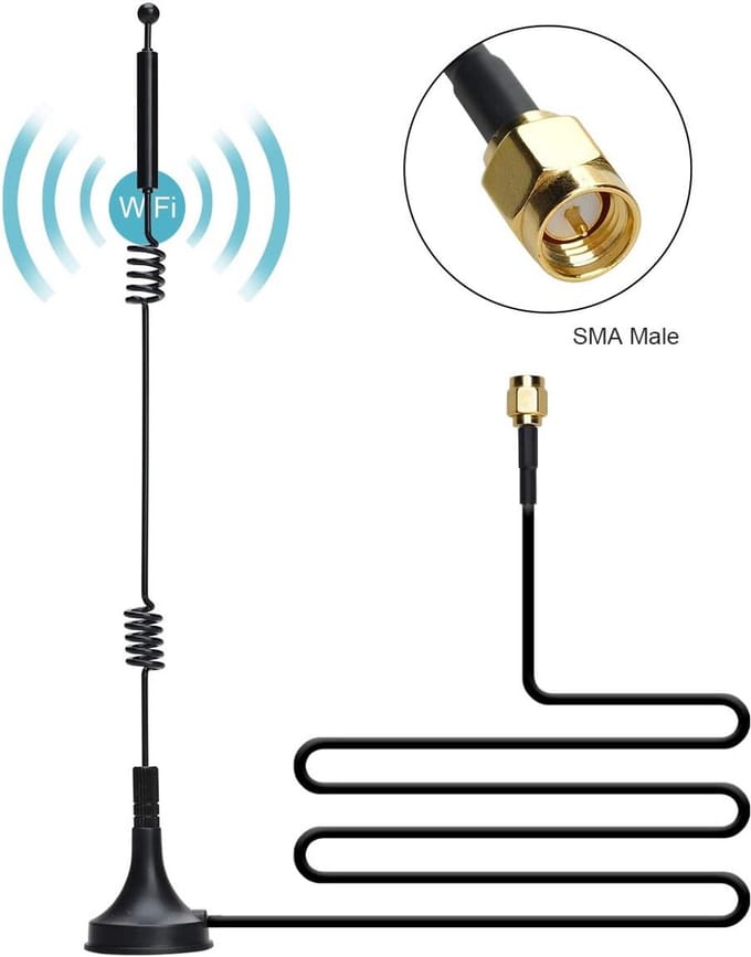 Krachtige Dual-Band WiFi Verlengantenne met Magnetische Basis en 3 Meter Kabel