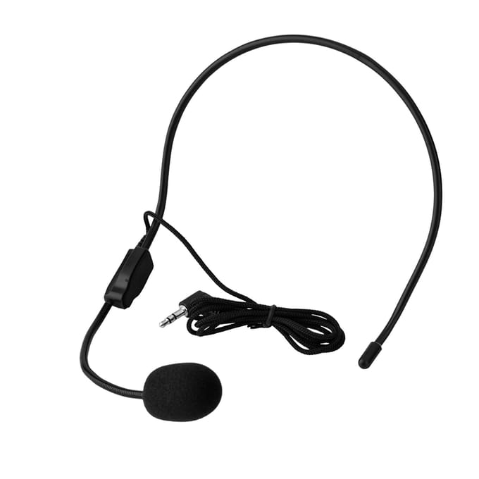 Mini 3,5 mm op het hoofd gemonteerde bedrade microfoon condensator MIC voor spraakversterker luidspreker wit