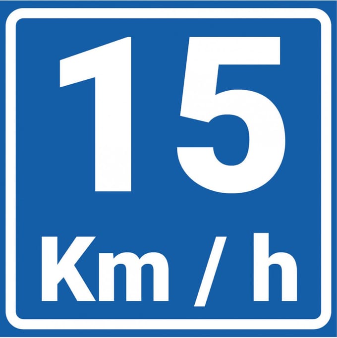 Adviessnelheid 15 km sticker, A4 200 x 200 mm