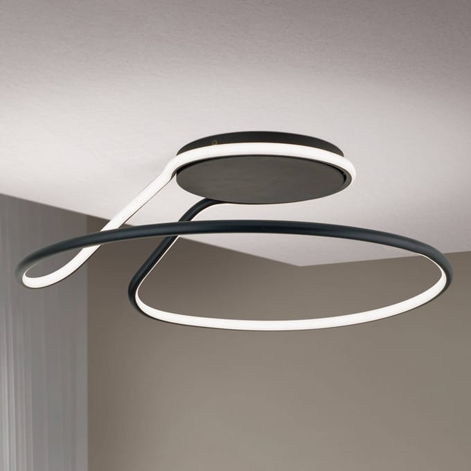 ORION LED plafondlamp Claire, zwart, dimbaar