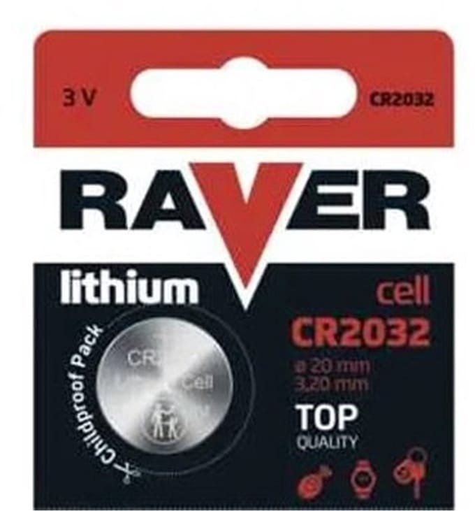 Raver Lithium Knoopcell Batterijen CR2032 - 3V - Per stuk