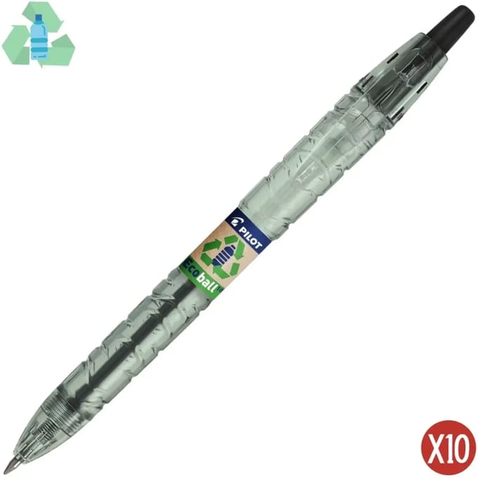 Balpen PILOT Begreen B2P EcoBall medium zwart | 10 stuks
