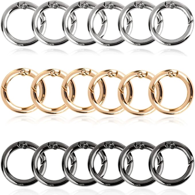 Dailygoods- Karabijnhaak 18 Stuks - Ronde Karabijnhaken