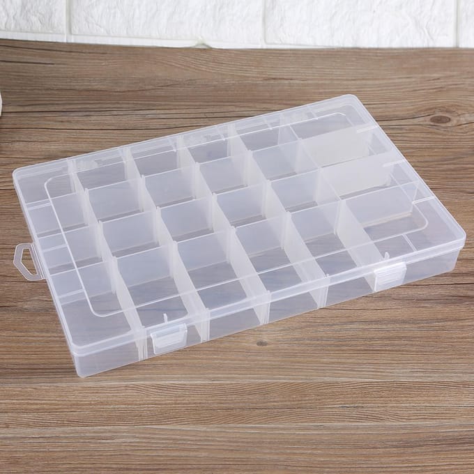 Boîte de Rangement Réglable à 36 Compartiments Conteneur Organisateur de Maison pour Boucles d'Oreilles gray