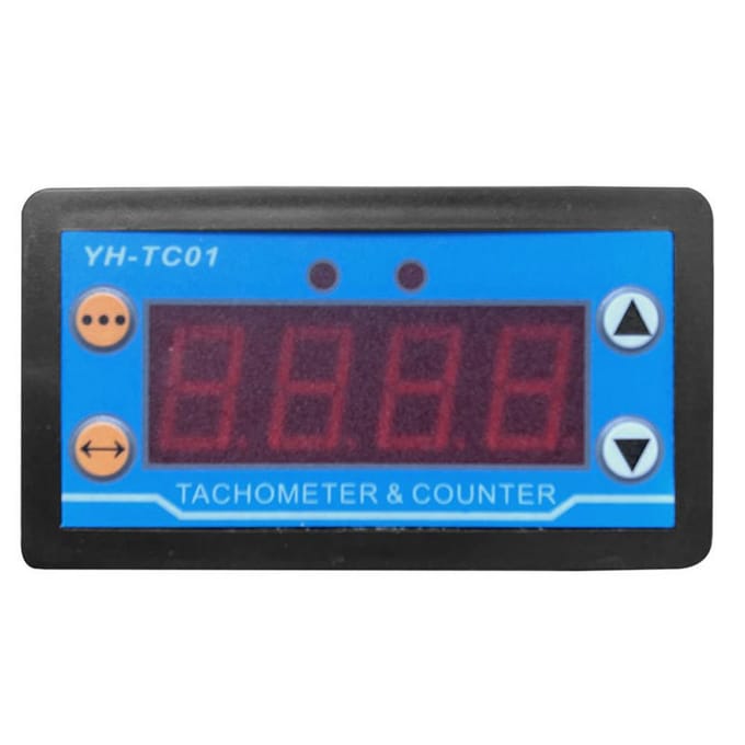 YHTC01 Digitale toerenteller HighAccurancy LED Digitale display Motorsnelheidsmeter met Hall-sensor zwart