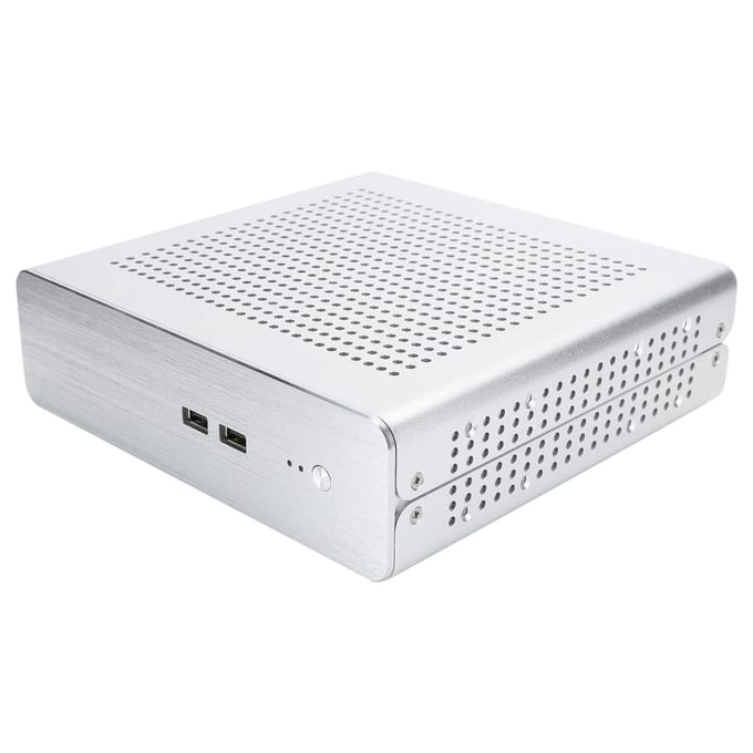 G60S HTPC Chassis Volledig Aluminium DCATX Voeding MiniITX Behuizing voor Desktop Computer(Zilver USB2.0) zilver
