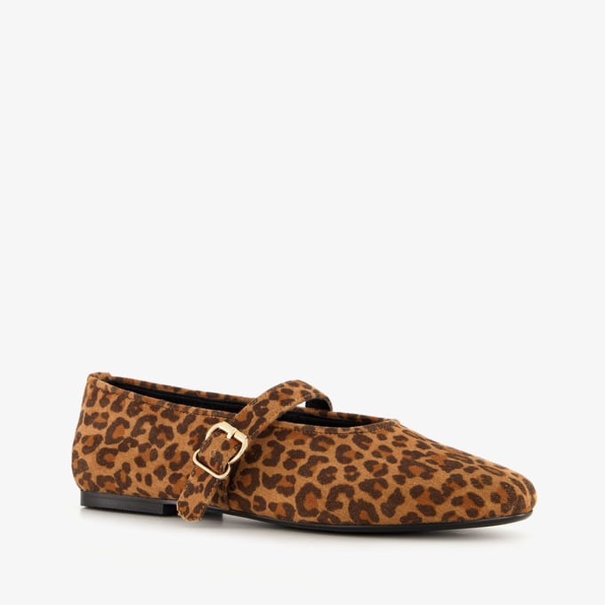 Nova dames ballerina’s met panterprint bruin - Maat 38