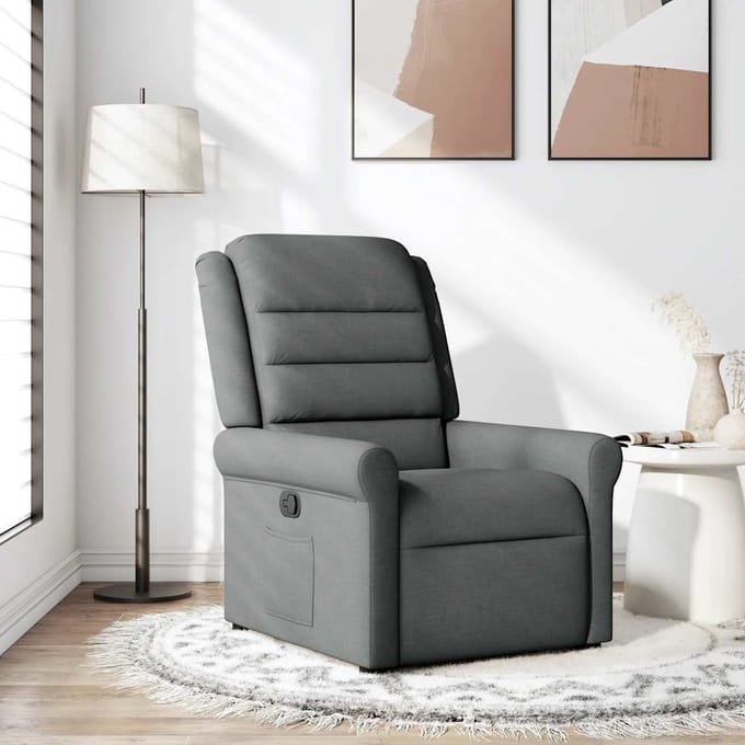 vidaXL - Fauteuil - verstelbaar - stof - donkergrijs
