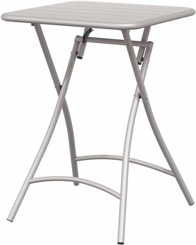 Klaptafel Vierkant - Buiten Tafel - Terras Gebruik - Opvouwbaar Staal - 55 x 55 cm - Beige