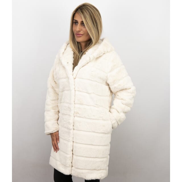 Imitatie Bontjas Dames - Parka - White