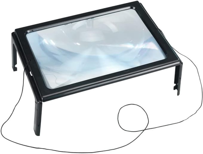 Leesloep met LED - Vergrootglas - Tekst Vergroten - Handsfree Gebruik - 29.5 cm - Zwart