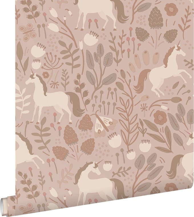 ESTAhome behang unicorns oudroze - 53 cm x 10.05 m - 139876