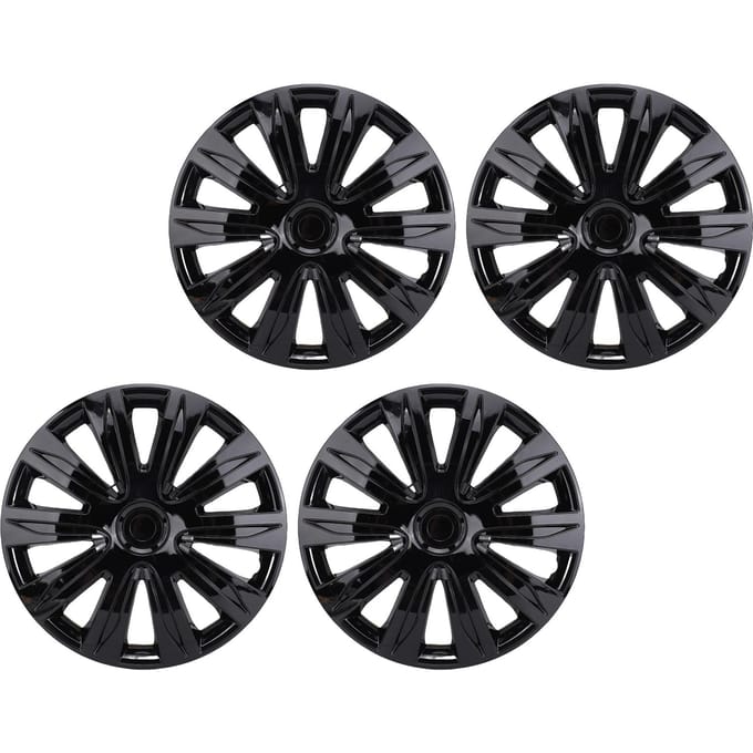 4 Stuks 16 inch Wielnaafkap Volledige Bescherming Stijlvolle Look Universele Pasvorm Klik-On R16 Wielvelgdeksel black