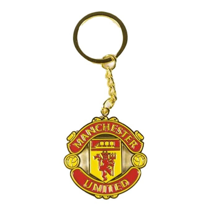 Manchester United FC Logo Sleutelhanger En Speld Set One Size brown