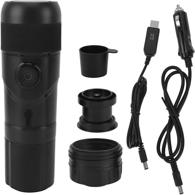 Machine à café portable 3 en 1, capsules, extraction de café moulu, machine à café électrique avec noir