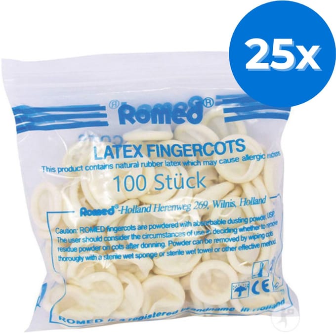 Romed latex vingercondooms - 2500 stuks XL - 25 x 100 stuks Romed