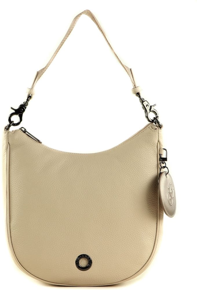 MANDARINA DUCK Leren Schoudertas Mellow Leather Hobo Papyrus Beige