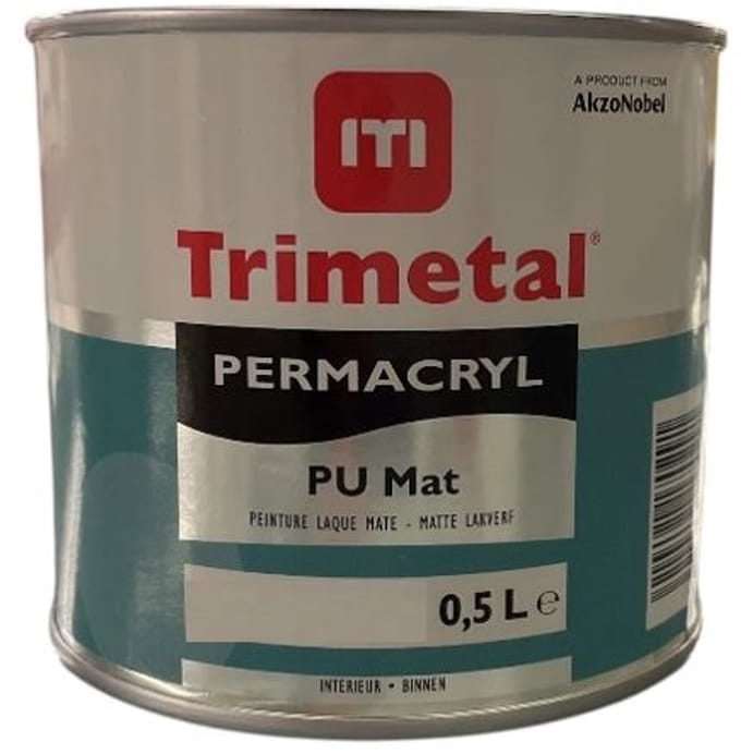Trimetal Permacryl PU Mat - Wit - 0.5L