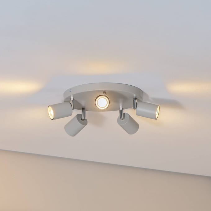 Luminex Plafondspot Fun, grijs, Ø 30 cm, verstelbaar, GU10