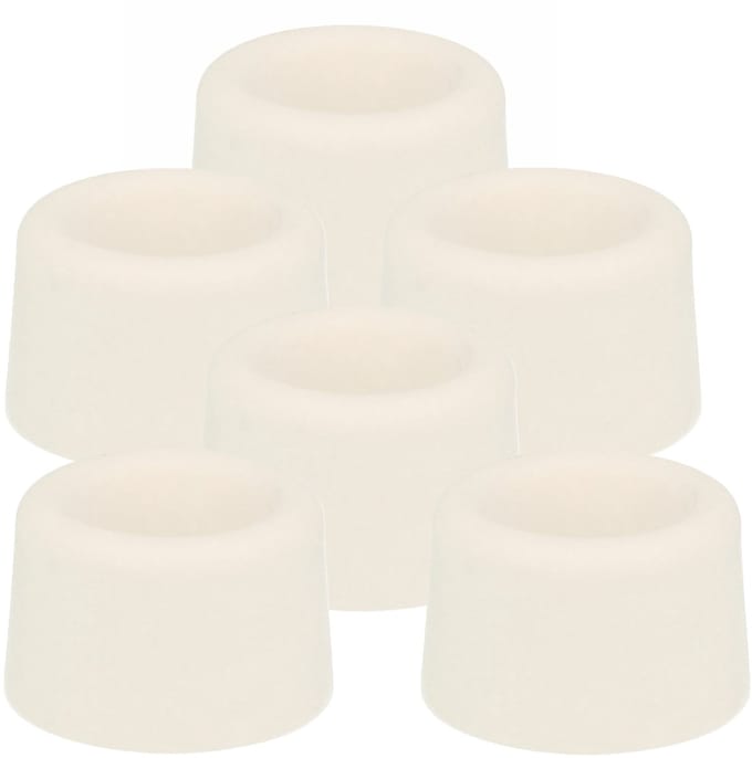 Benson Deurbuffers / deurstoppers rubbers - 6x - wit - 23 x 23 mm - met schroefbevestiging
