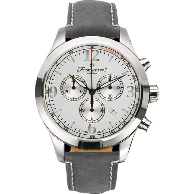 Refurbished Fromanteel Classic Silver 85-0304-015 Heren Horloge 42mm