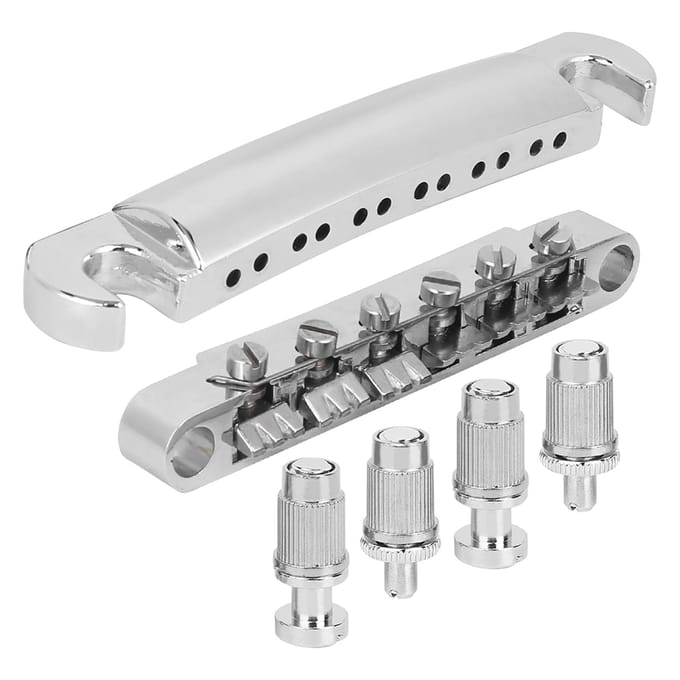 Chevalet de Guitare Électrique Ensemble Complet 12 Cordes Alliage de Zinc Argent Pièces Accessoires de Guitare white