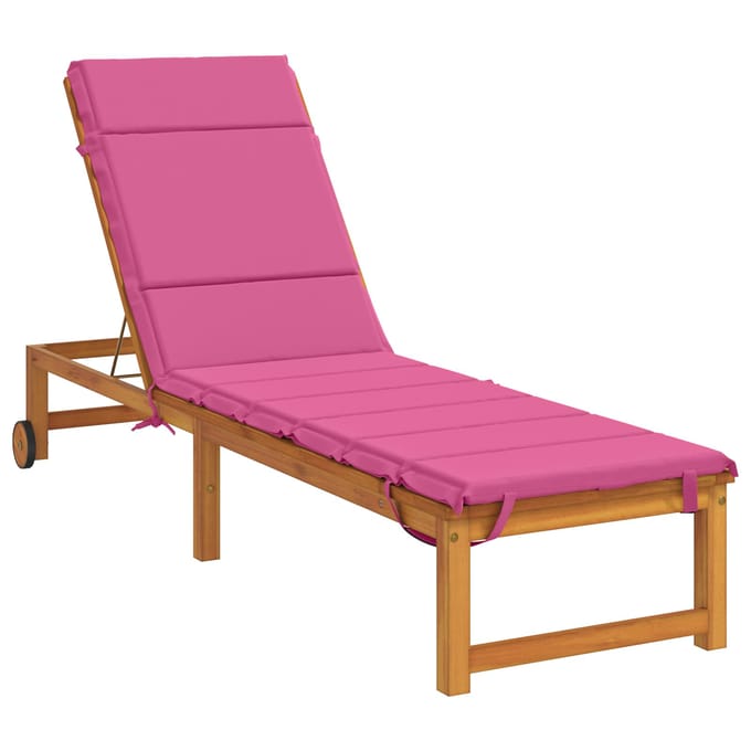 vidaXL - Ligstoel - Kussen - GEMERT - 100% - Polyester - Roze - 200 - x - 50 - x - 3 - cm