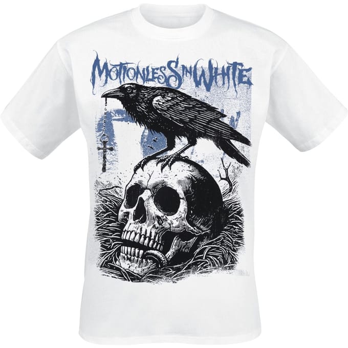 Motionless In White T-shirt - Crow - S tot XL - voor Mannen - wit
